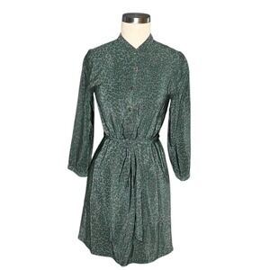TWELFTH STREET BY CYNTHIA VINCENT for Barneys Green Gray Silk Leopard Mini Dress